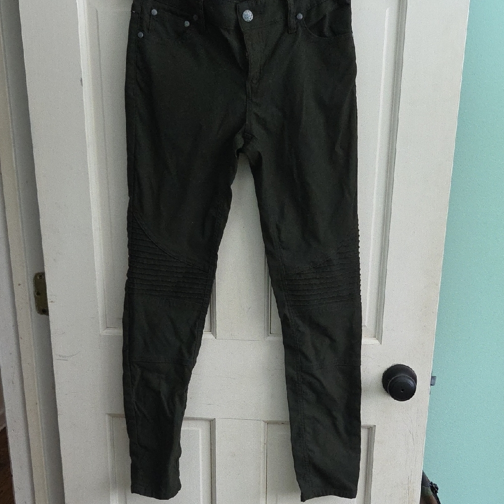 Prana Olive Green Pants with Decorative Button